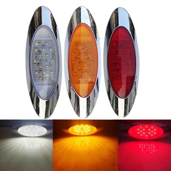 Mengqisen MK-103 16-LED Ovalno signalno svjetlo za kamione, LED, 12–24V, PC kućište