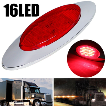 Mengqisen MK-103 16-LED Ovalno signalno svjetlo za kamione, LED, 12–24V, PC kućište