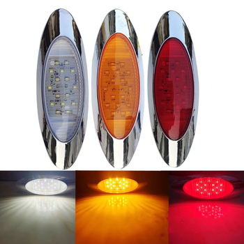 Mengqisen MK-103 16-LED Ovalno signalno svjetlo za kamione, LED, 12–24V, PC kućište