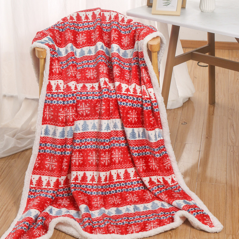 Plüss pléd, két rétegű flanel nyomtatott, poliészter, 440 g, minden évszakban használható, modern minimalist dizájn