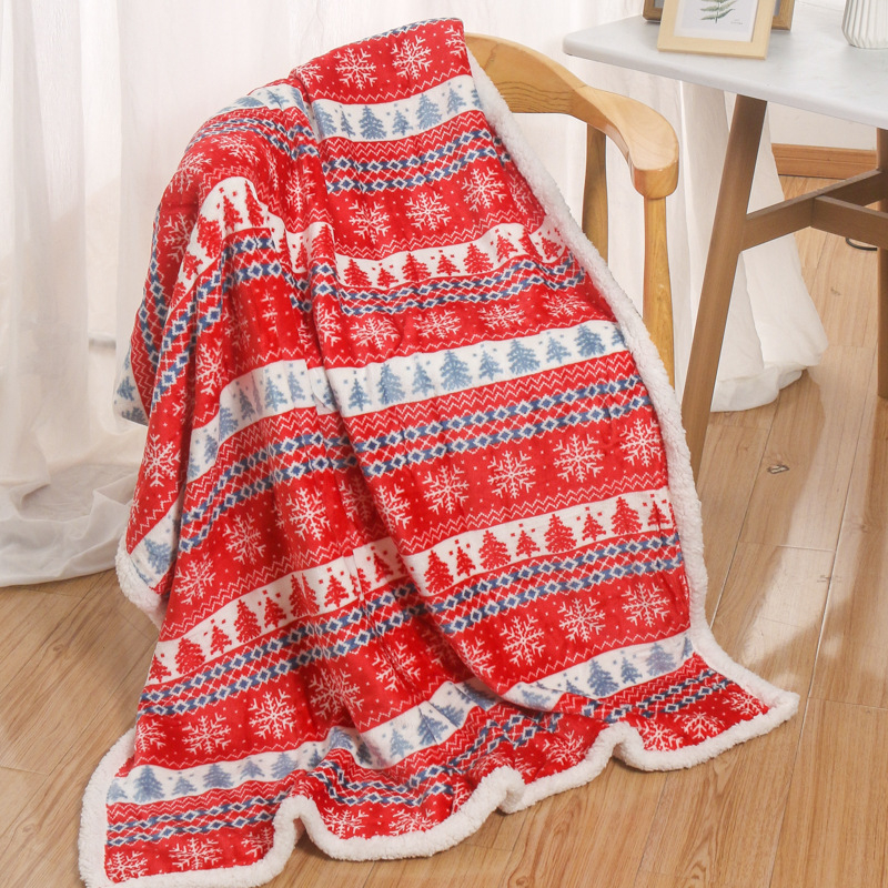 Plüss pléd, két rétegű flanel nyomtatott, poliészter, 440 g, minden évszakban használható, modern minimalist dizájn