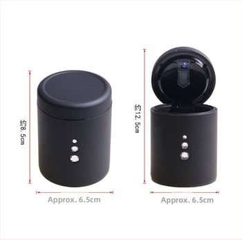 Τασάκι αυτοκινήτου με σχέδιο ανθεκτικό στη φλόγα και LED φωτιζόμενο καπάκι, μοντέλο SD-1204, υλικό ABS-PC-PBT, βάρος 126 g