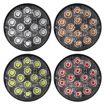 LED svjetlo za vozilo, kružno, 14 LED, model I-BS-Y-14LED, 12V, 42W, aluminijsko kućište, pogodno za auto, kamion i motocikl