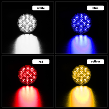 LED svjetlo za vozilo, kružno, 14 LED, model I-BS-Y-14LED, 12V, 42W, aluminijsko kućište, pogodno za auto, kamion i motocikl