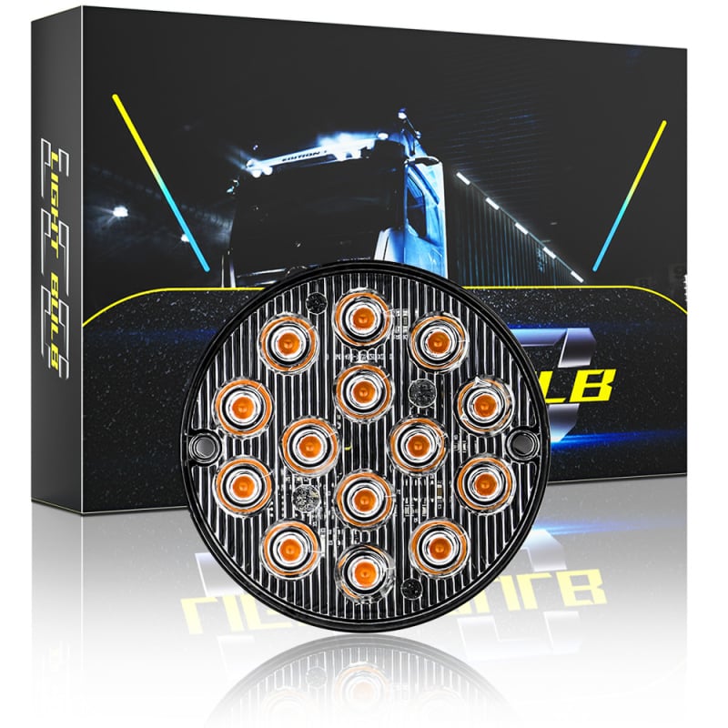 LED svjetlo za vozilo, kružno, 14 LED, model I-BS-Y-14LED, 12V, 42W, aluminijsko kućište, pogodno za auto, kamion i motocikl