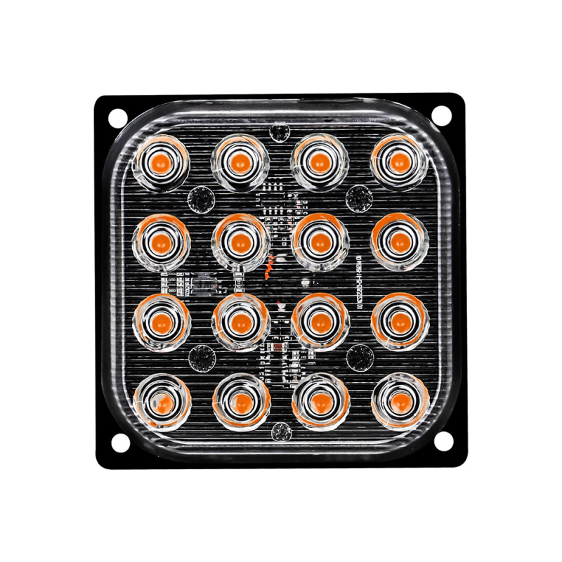 DXZ LED signalno svjetlo za auto, ultra tanko kvadratno, 16 LED, 12–24V, 6500K, 48W, aluminijsko kućište