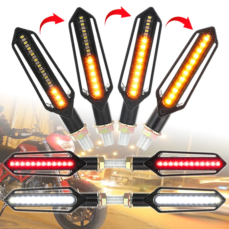 Motocikl 24LED dvobojno sekvencijalno pokazivač smjera i svjetlo za kočenje s DRL (12V, 1.5W, 3020 SMD, ABS/akril, Model ST-LSHYC24LED)