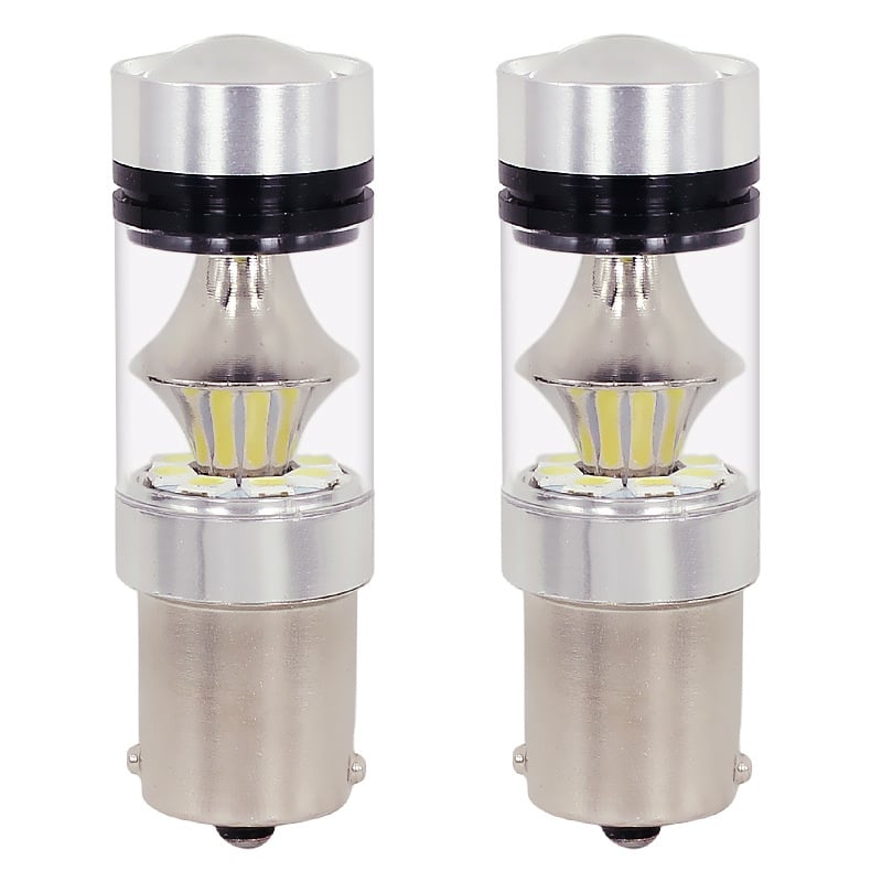 Automobilska LED signalna svjetiljka, baza S25/1156/1157, 100W, 12–24V, 20× LED 3030, aluminijsko kućište