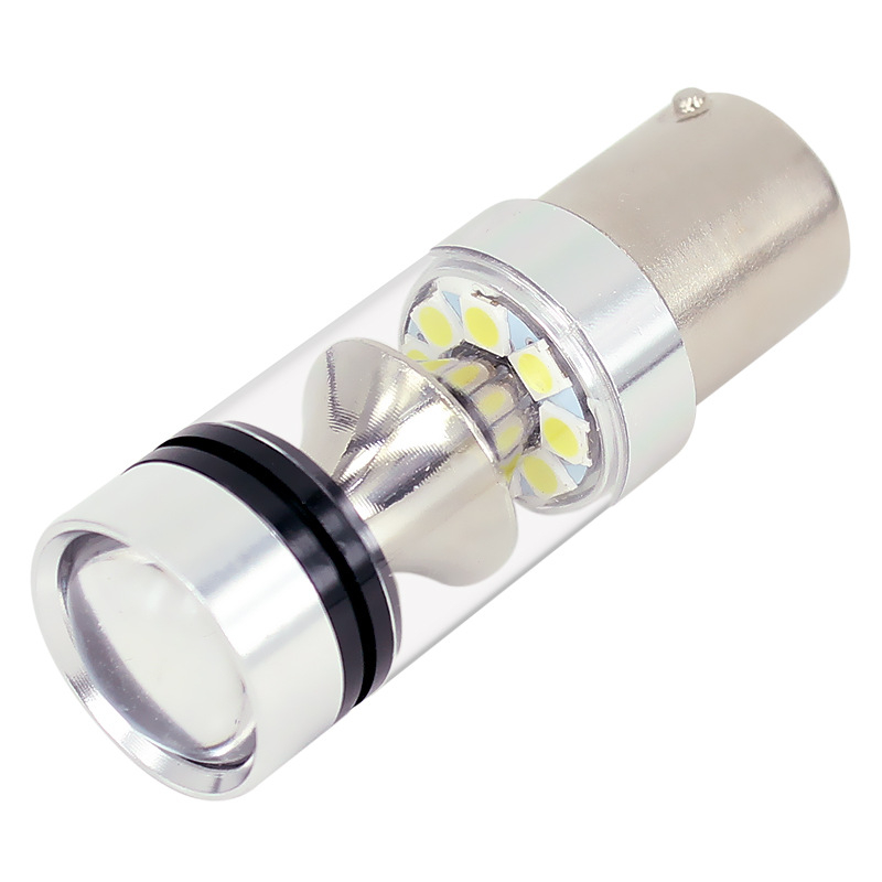 Automobilska LED signalna svjetiljka, baza S25/1156/1157, 100W, 12–24V, 20× LED 3030, aluminijsko kućište