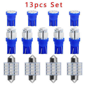 Auto LED set 13 komada – T10 dvostruki vrh unutarnje lampe za čitanje i svjetlo za registarsku pločicu, univerzalno 12V, 8000K