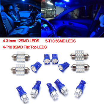 Auto LED set 13 komada – T10 dvostruki vrh unutarnje lampe za čitanje i svjetlo za registarsku pločicu, univerzalno 12V, 8000K