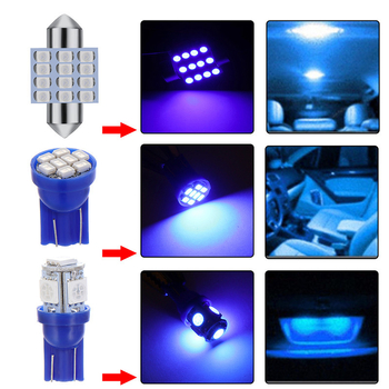 Auto LED set 13 komada – T10 dvostruki vrh unutarnje lampe za čitanje i svjetlo za registarsku pločicu, univerzalno 12V, 8000K