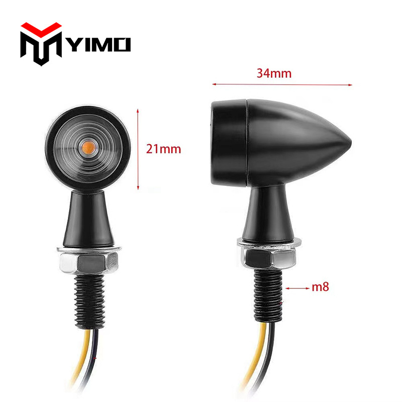 Motociklistički LED pokazivač smjera, metalni retro dizajn, 12V, univerzalna kompatibilnost, vijek trajanja 10.000 h
