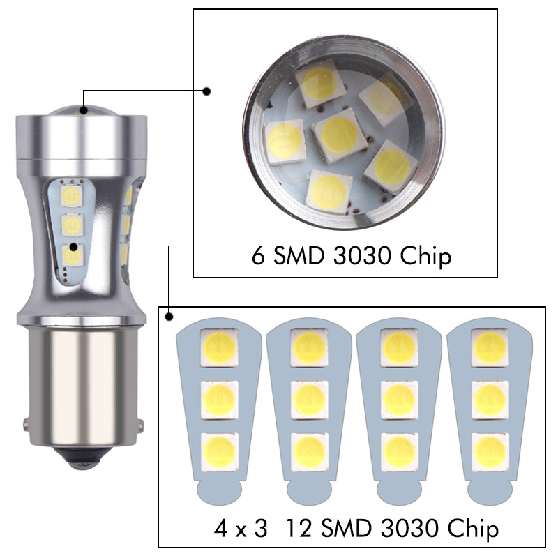 LED pokazivač za auto 1156 3030 18SMD, 12V, 5W, 6000K, 55555h