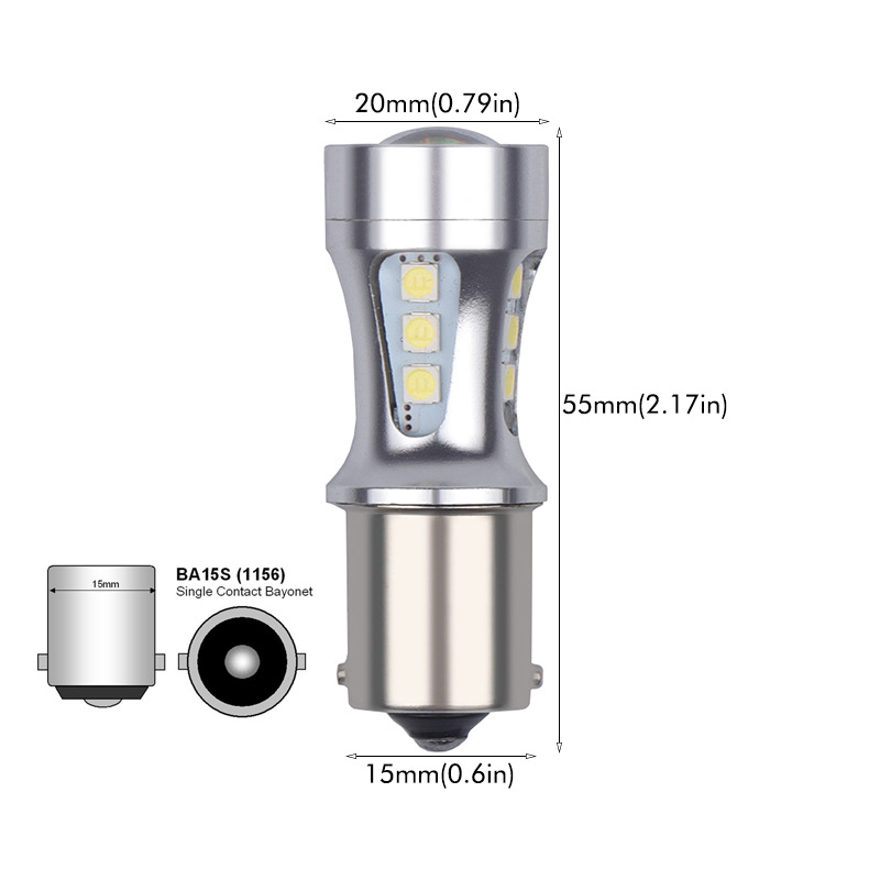 LED pokazivač za auto 1156 3030 18SMD, 12V, 5W, 6000K, 55555h