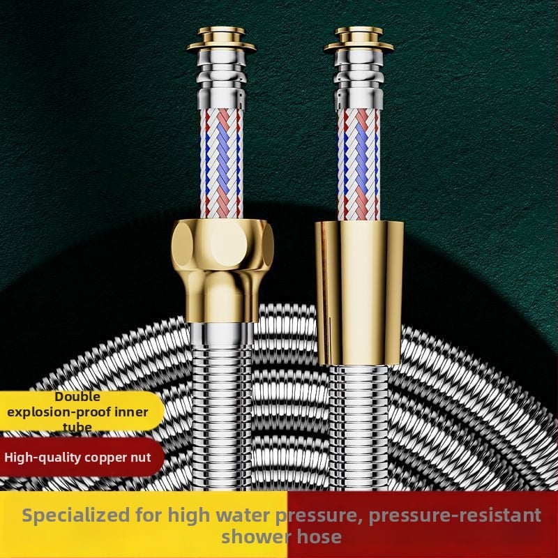 Σύνδεσμος σωλήνα ντους και κεφαλής από 304 ανοξείδωτο χάλυβα, μοντέλο 123, πίεση 1,6 MPa, θερμοκρασία λειτουργίας 0–100°C, εγκατάσταση με σύσφιξη, μοντέρνο μινιμαλιστικό στυλ