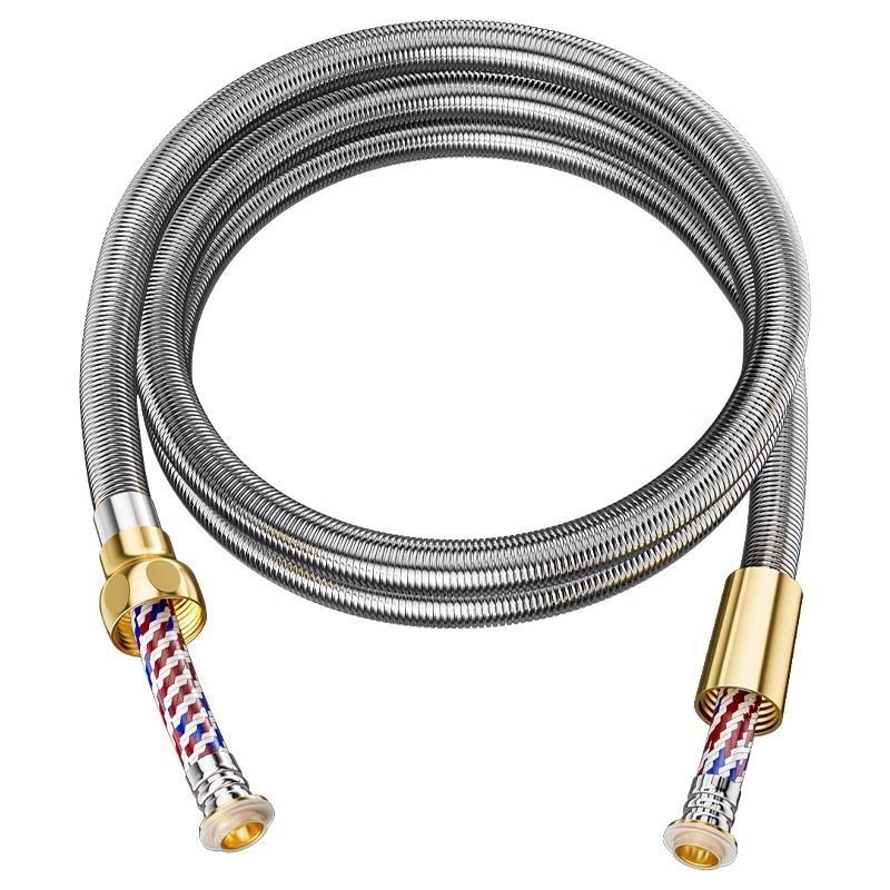 Σύνδεσμος σωλήνα ντους και κεφαλής από 304 ανοξείδωτο χάλυβα, μοντέλο 123, πίεση 1,6 MPa, θερμοκρασία λειτουργίας 0–100°C, εγκατάσταση με σύσφιξη, μοντέρνο μινιμαλιστικό στυλ