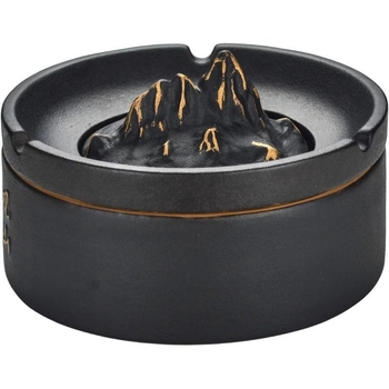 Κεραμικό τασάκι με καπάκι, χαραγμένο σχέδιο, κατάλληλο για οικία ή γραφείο, αποτρέπει τη μεταφορά σκόνης καπνού