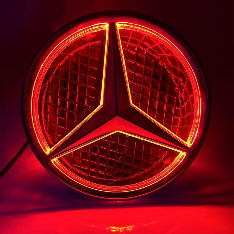 Mercedes‑Benz LED емблема за решетка, осветена, 12V, 4W, ABS покритие, 6000K, съвместима със серии A/B/C/E/S/GLK/ML/CLA/GLA/CLS