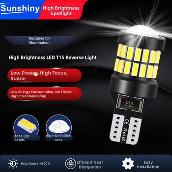 Lumină de recul T15 cu LED 4014 + 34+4SMD, 10-30V, 3.24W, Carcasă din aluminiu, Durata de viață 50000h