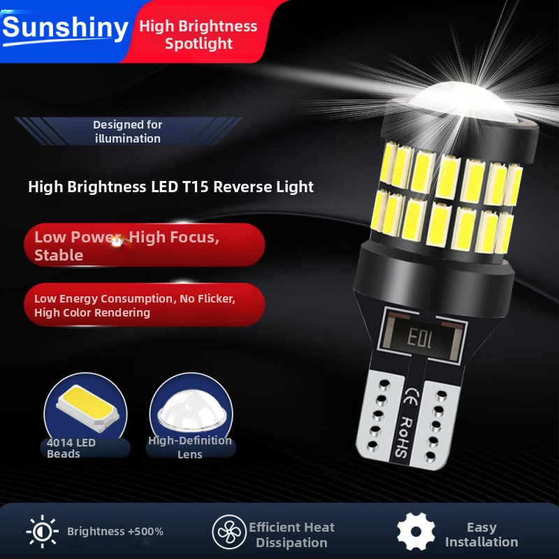 Lumină de recul T15 cu LED 4014 + 34+4SMD, 10-30V, 3.24W, Carcasă din aluminiu, Durata de viață 50000h