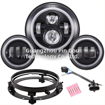 Set LED farova za Harley‑Davidson Road King: 7-inčni LED glavni far i 4,5-inčni magleni far s nosačima