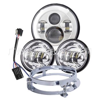 Set LED farova za Harley‑Davidson Road King: 7-inčni LED glavni far i 4,5-inčni magleni far s nosačima
