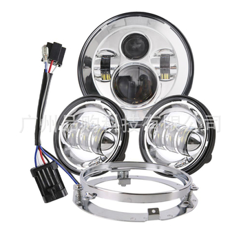 Set LED farova za Harley‑Davidson Road King: 7-inčni LED glavni far i 4,5-inčni magleni far s nosačima