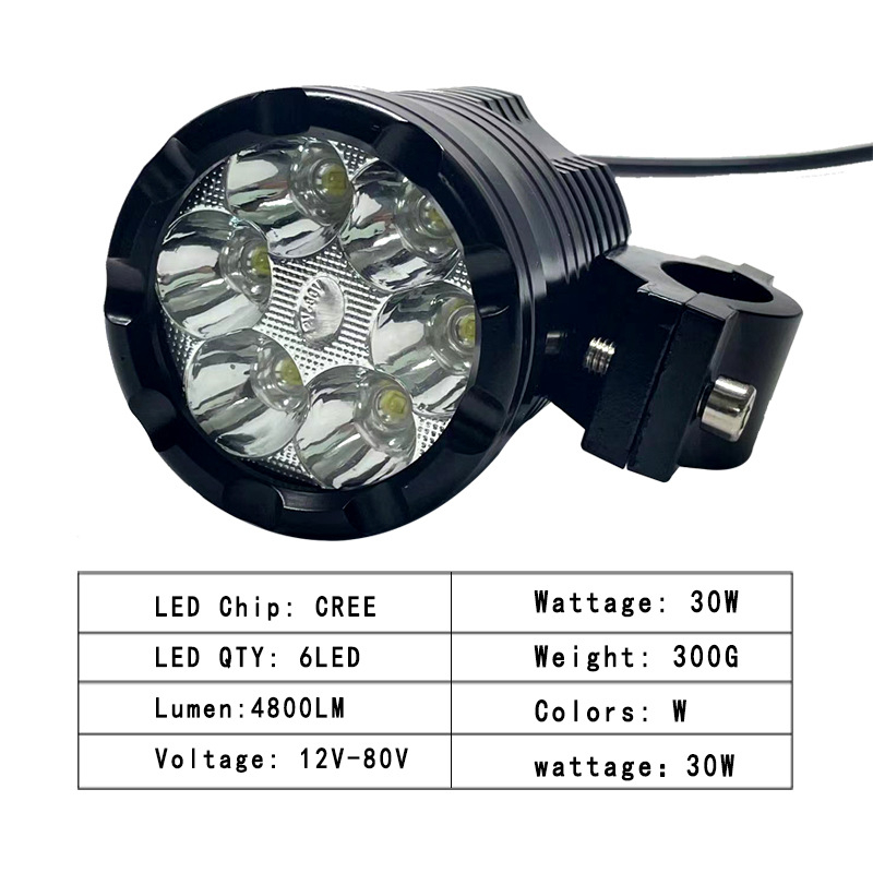 Motocikl LED reflektor visoke snage, 60W, 12V, IP67, 6000 lm, 6 LED dioda