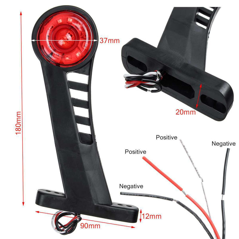 X11 dvostrana dvobojna LED bočna svjetiljka za kamione MK-051, 3W, 24V, 2000–4000K