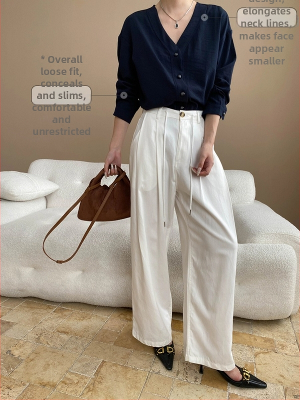 Košula od pamuka i regenerirane celuloze, V izrez, dugi rukavi, kardigan stil/poslovni stil, jednobojna, srednja duljina 65–80 cm, 30–50% pamuka, 30–50% regenerirane celuloze