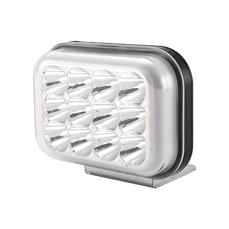LED svjetlo za motocikl – kvadratni 12‑LED reflektor, dugi i kratki snop, H4 leća, 15W, 12‑85V