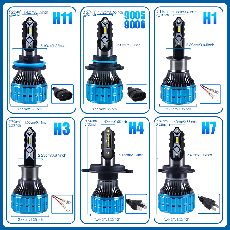 Automobilske LED lampe H4/H11/H7 s integriranim visokim i niskim snopom, 30W, 12V, 10000 lm, vijek trajanja 50000 h