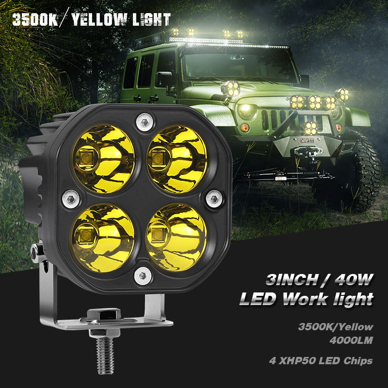 40W vodootporna LED radna svjetiljka, 4000lm, aluminijsko kućište, 12-80V, IP68, za kamione i automobile