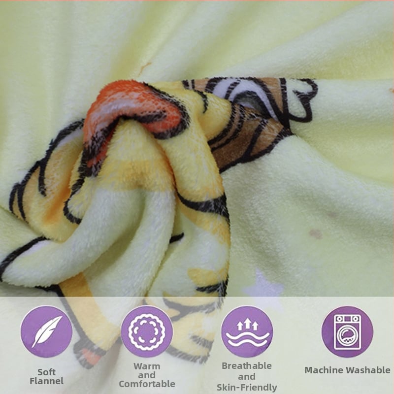 Flaneles pléd kapucnival — egész évben használható, rajzfilm-stílus, anyag: flanel, testreszabás elérhető