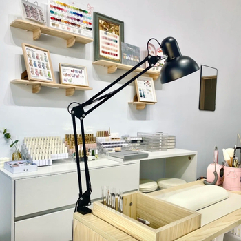 Sklopiva stolna lampa s dugim ramenom za zaštitu očiju, namijenjena ljepoti, tetovaži, produženju trepavica i klipsama za nokte