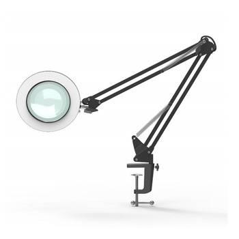 Sklopiva stolna lampa s povećalom i LED zaštitom očiju, USB napajanje, 12W, CRI ≥ 90, aluminijsko sjenilo