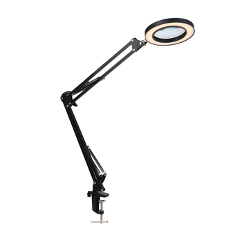 Sklopiva stolna lampa s povećalom i LED zaštitom očiju, USB napajanje, 12W, CRI ≥ 90, aluminijsko sjenilo