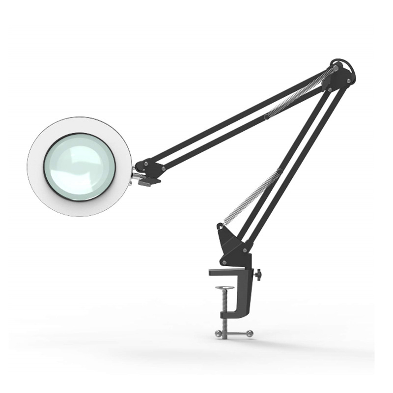 Sklopiva stolna lampa s povećalom i LED zaštitom očiju, USB napajanje, 12W, CRI ≥ 90, aluminijsko sjenilo