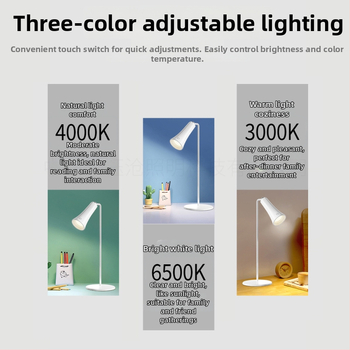 LED stolna lampa za učenje s magnetskim držačem, klips-zid bez bušenja, za studij, ured i čitanje
