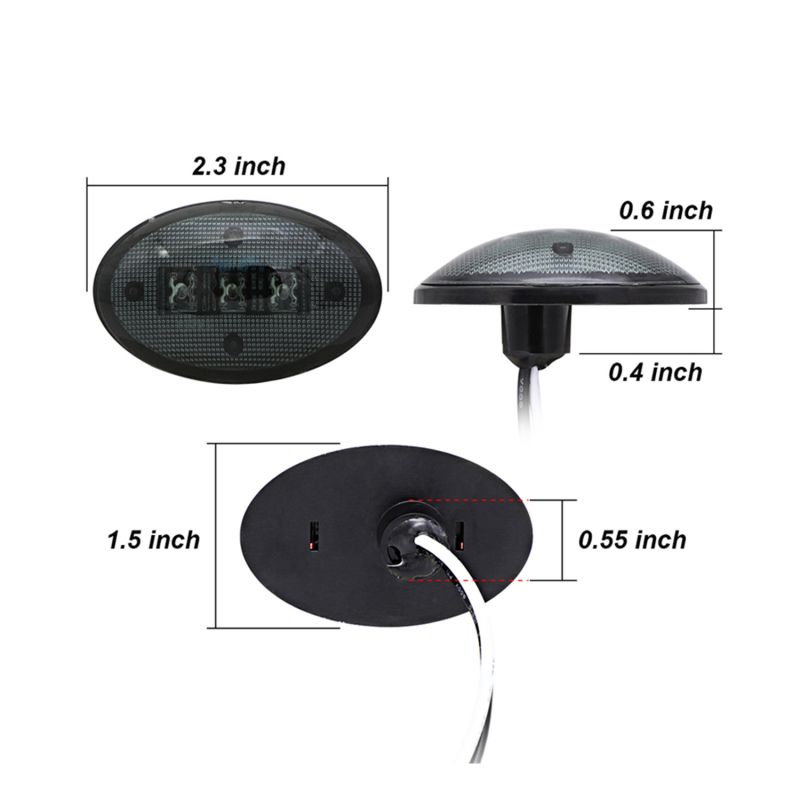 Ford F-350 pickup LED oldalsó lámpa, 3 LED Piranha fényforrás, 12V, 0,6W, 6000K