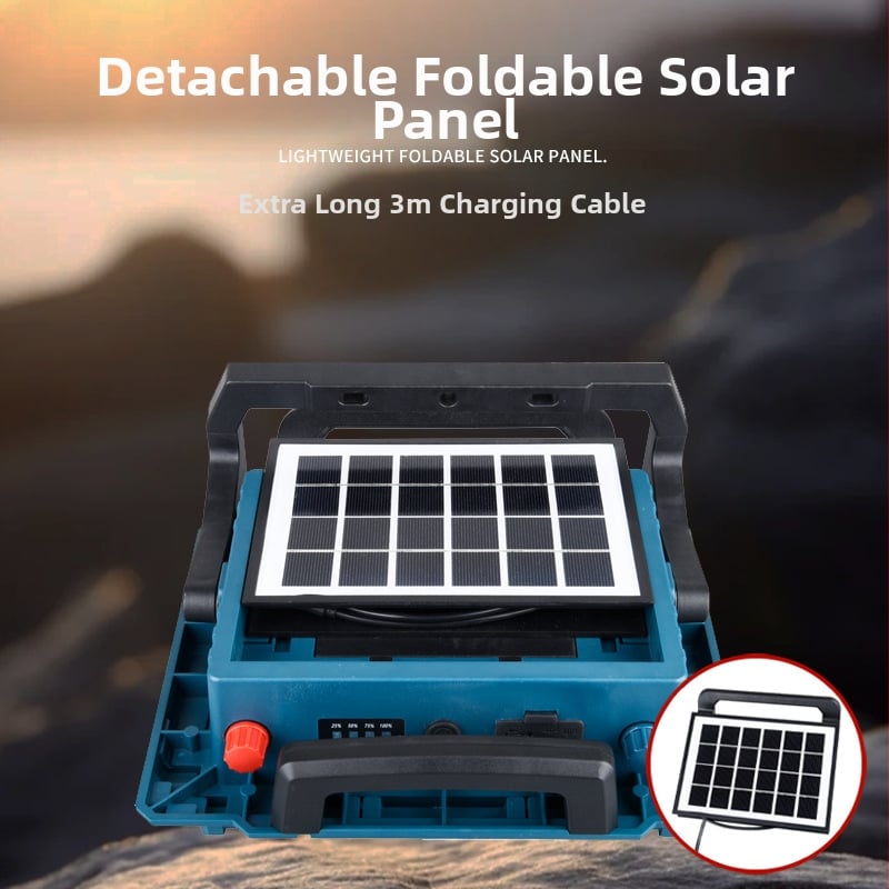 Solárny projektor s nastaviteľným lúčom, 800 LED, 4000 lm, vstup 12 V, IP44, prenosné nabíjateľné pracovné svetlo