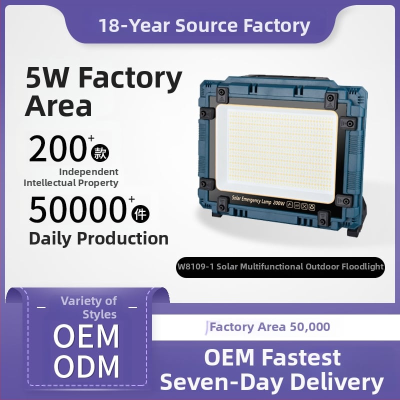Solárny projektor s nastaviteľným lúčom, 800 LED, 4000 lm, vstup 12 V, IP44, prenosné nabíjateľné pracovné svetlo