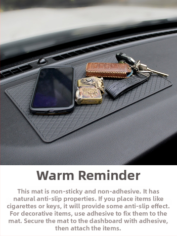 Automobilová protišmyková podložka na palubnej doske so skladištným priestorom pre centrálnu konzolu, PVC, odolná vysokým teplotám