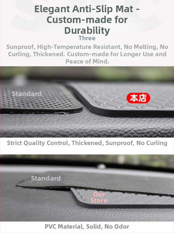 Automobilová protišmyková podložka na palubnej doske so skladištným priestorom pre centrálnu konzolu, PVC, odolná vysokým teplotám