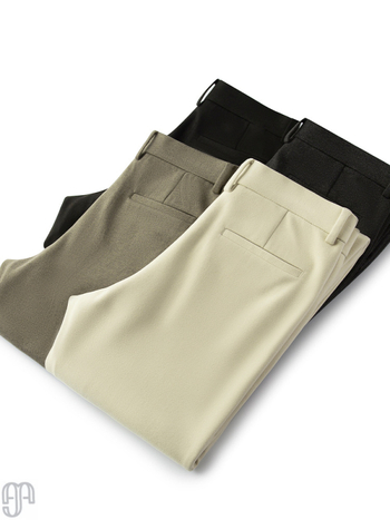 Muške vunene hlače s fleec podstavom za toplinu, zimski debeli stil, ravni kroj, mikroelastičnost, poliester 71–80%