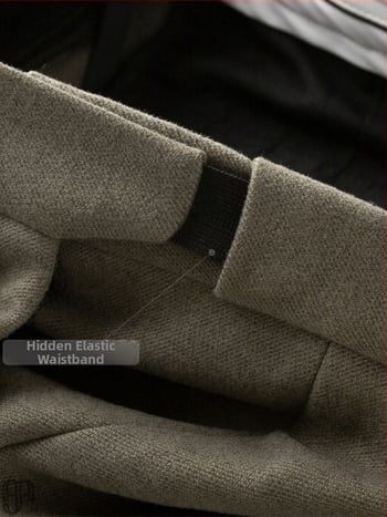 Muške vunene hlače s fleec podstavom za toplinu, zimski debeli stil, ravni kroj, mikroelastičnost, poliester 71–80%