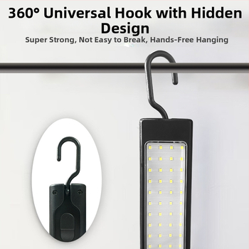 Magnetická LED pracovná lampa na opravy áut, 360° lúč, 5V, 10W, telo z hliníkovej zliatiny