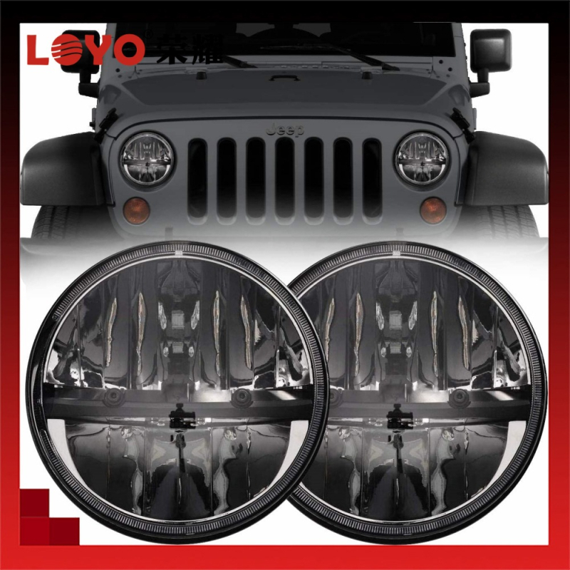 7 hüvelykes Wrangler LED fényszóró Jeep Wranglerhez, 30W, 12V, IP67, 5000 lm