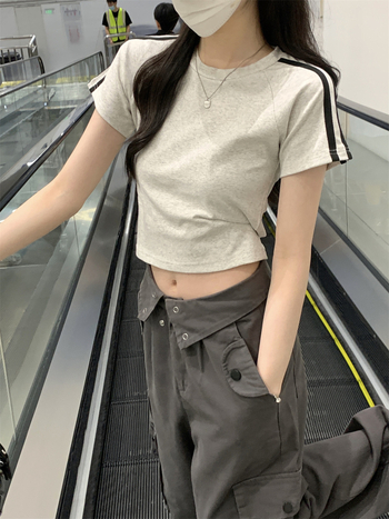 Slim-fit Milk Silk Póló, Kereknyakú, Rövid Ujjú, Egyszínű